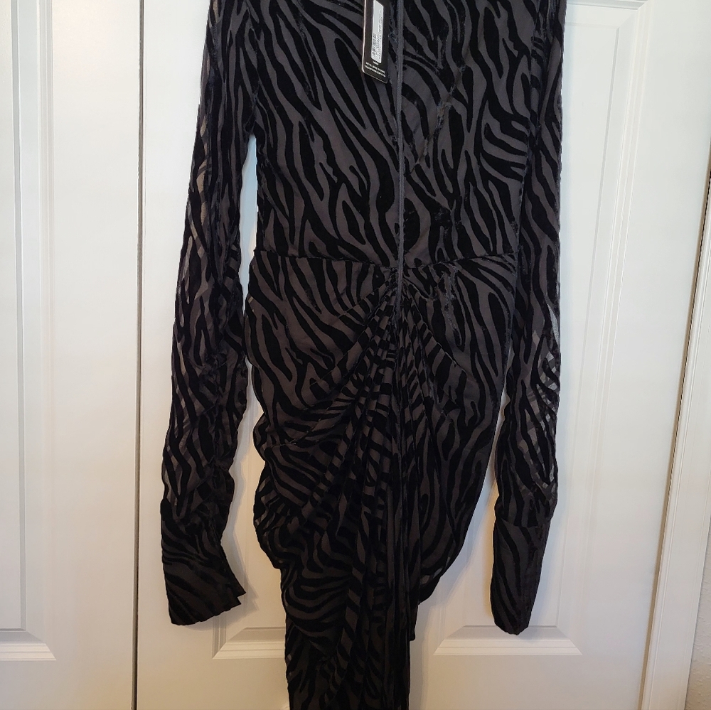 Zebra Print Long Sleeve Dress - Picture 5 of 9